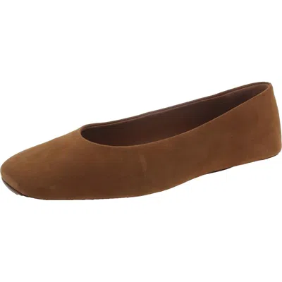 Vince Leah Womens Solid Square Toe Loafers In Brown