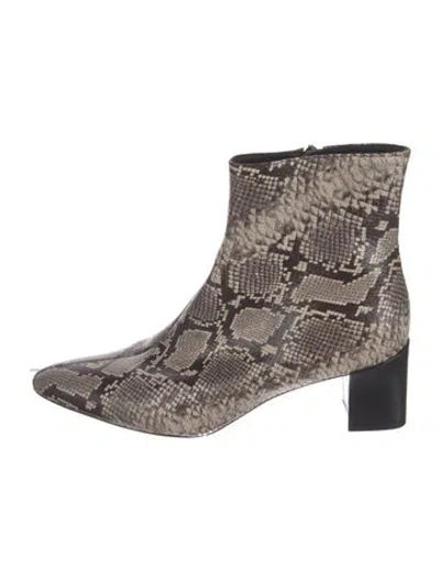 Pre-owned Vince Leather Animal Print Boots In Neutrals