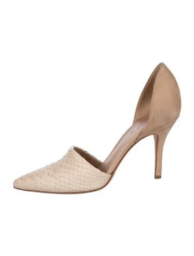 Pre-owned Vince Leather Animal Print D'orsay Pumps In Neutrals