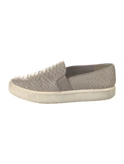 Pre-owned Vince Leather Animal Print Espadrilles In Gray