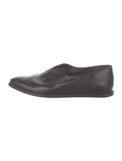 Pre-owned Vince Leather Animal Print Loafers In Grey
