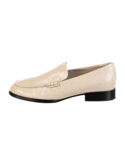 Pre-owned Vince Leather Animal Print Loafers In Neutral