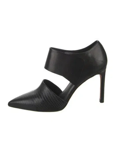 Pre-owned Vince Leather Animal Print Pumps In Black