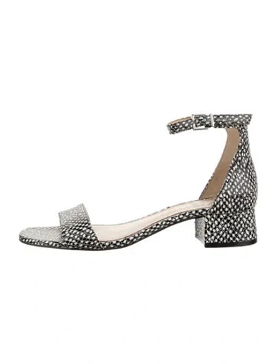 Pre-owned Vince Leather Animal Print Pumps In Silver