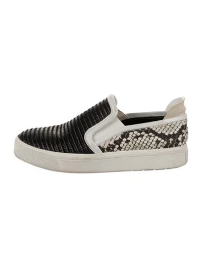 Pre-owned Vince Leather Animal Print Sneakers In Neutral
