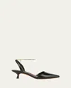 Vince Leather Ankle-chain Slingback Pumps In Black