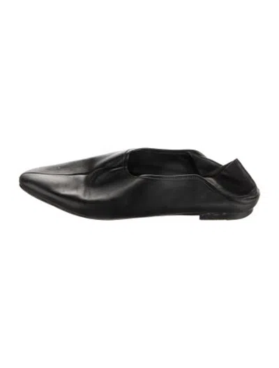 Pre-owned Vince Leather Ballet Flats In Black