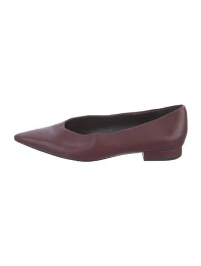 Pre-owned Vince Leather Ballet Flats In Burgundy