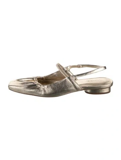 Pre-owned Vince Leather Ballet Flats In Gold