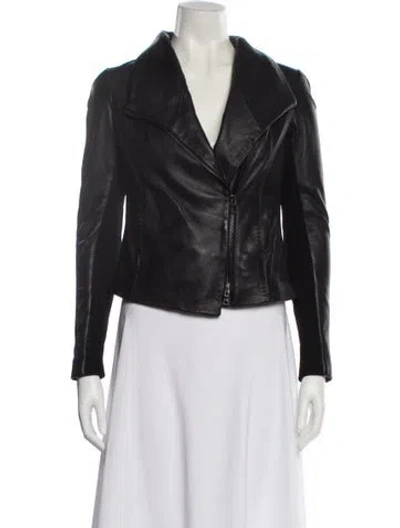 Pre-owned Vince Leather Biker Jacket In Black