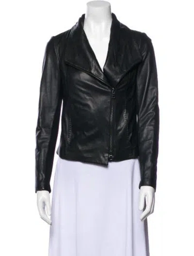 Pre-owned Vince Leather Biker Jacket In Black
