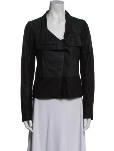 Pre-owned Vince Leather Biker Jacket In Black