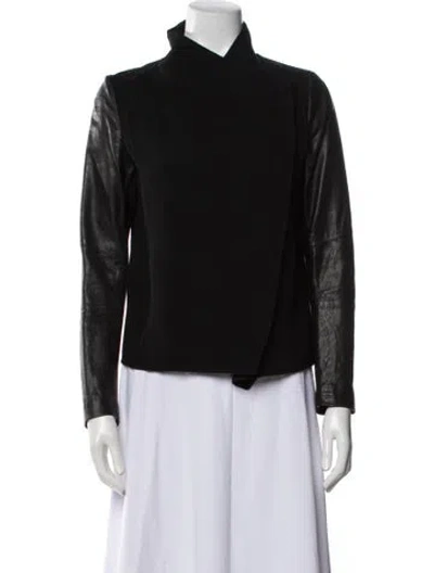 Pre-owned Vince Leather Biker Jacket In Black