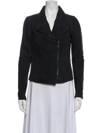 Pre-owned Vince Leather Biker Jacket In Black