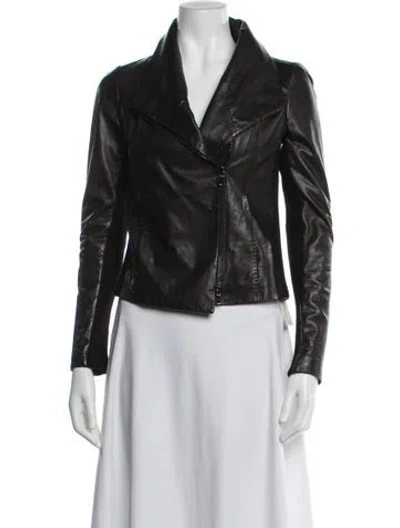 Pre-owned Vince Leather Biker Jacket In Black
