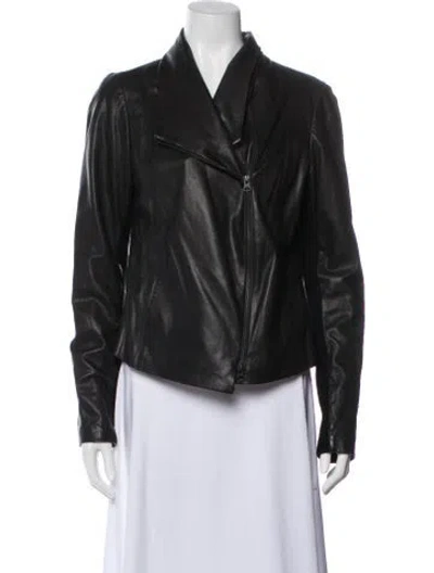 Pre-owned Vince Leather Biker Jacket In Black