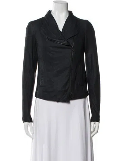 Pre-owned Vince Leather Biker Jacket In Black