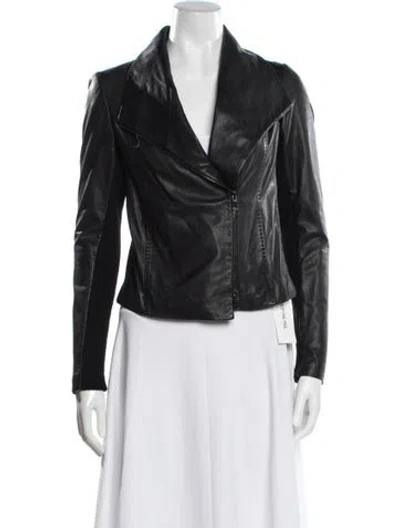 Pre-owned Vince Leather Biker Jacket In Black