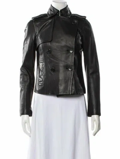 Pre-owned Vince Leather Biker Jacket In Black