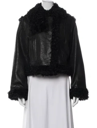 Pre-owned Vince Leather Biker Jacket In Black
