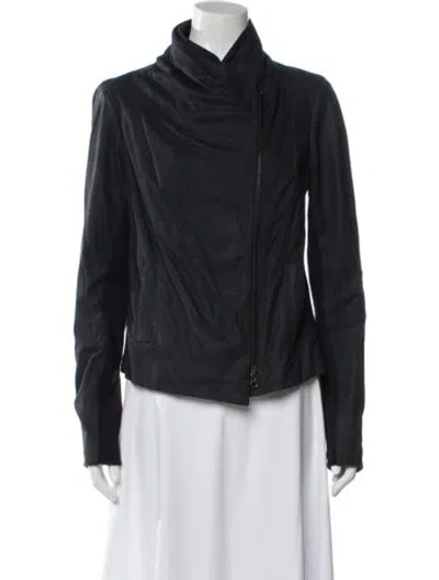 Pre-owned Vince Leather Biker Jacket In Black