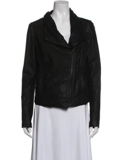 Pre-owned Vince Leather Biker Jacket In Black