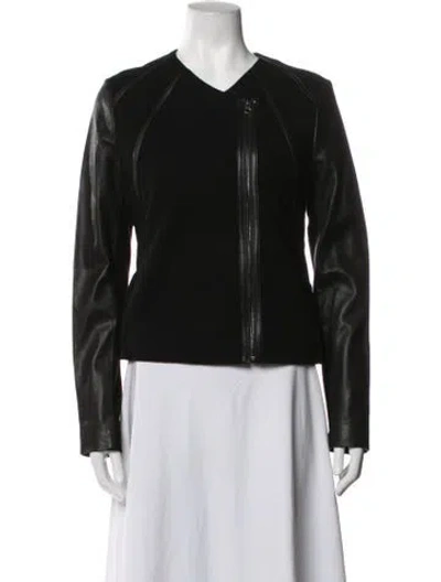 Pre-owned Vince Leather Biker Jacket In Black