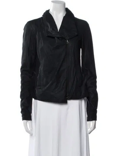 Pre-owned Vince Leather Biker Jacket In Black