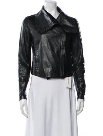 Pre-owned Vince Leather Biker Jacket In Black