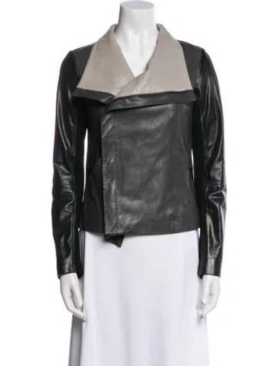 Pre-owned Vince Leather Biker Jacket In Brown