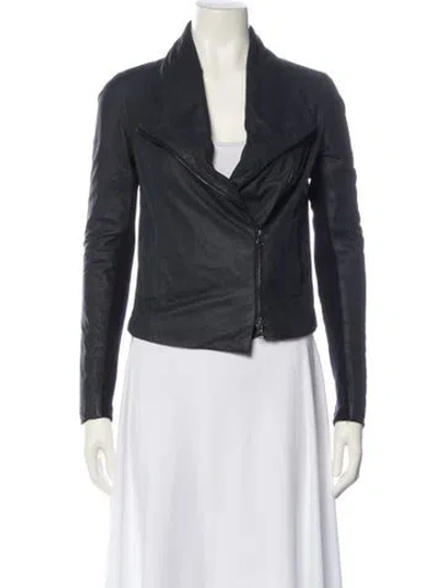 Pre-owned Vince Leather Biker Jacket In Multi