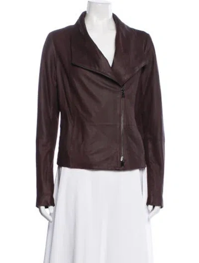 Pre-owned Vince Leather Biker Jacket In Multi