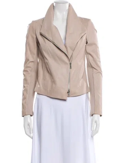 Pre-owned Vince Leather Biker Jacket In Pink