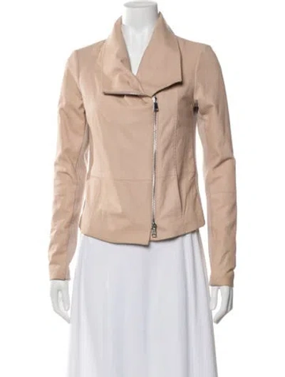 Pre-owned Vince Leather Biker Jacket In Pink