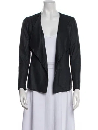 Pre-owned Vince Leather Blazer In Blue