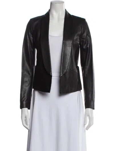 Pre-owned Vince Leather Blazer In Blue