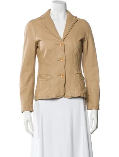 Pre-owned Vince Leather Blazer In Neutral
