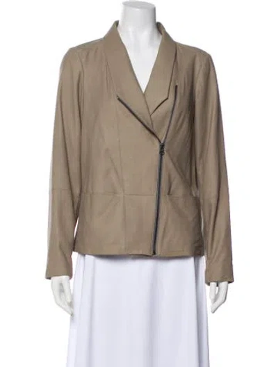 Pre-owned Vince Leather Blazer In Neutral