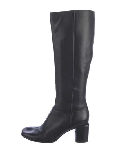 Pre-owned Vince Leather Boots In Black