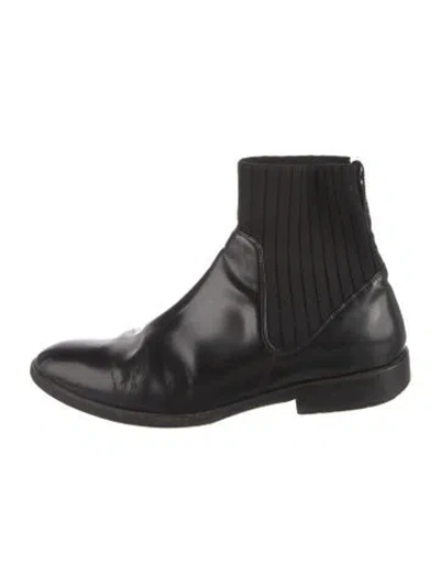Pre-owned Vince Leather Chelsea Boots In Black