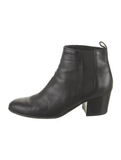 Pre-owned Vince Leather Chelsea Boots In Black