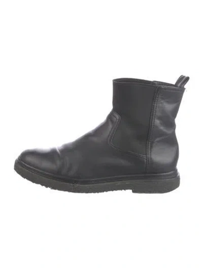 Pre-owned Vince Leather Chelsea Boots In Black