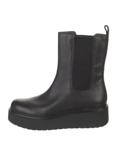 Pre-owned Vince Leather Chelsea Boots In Black