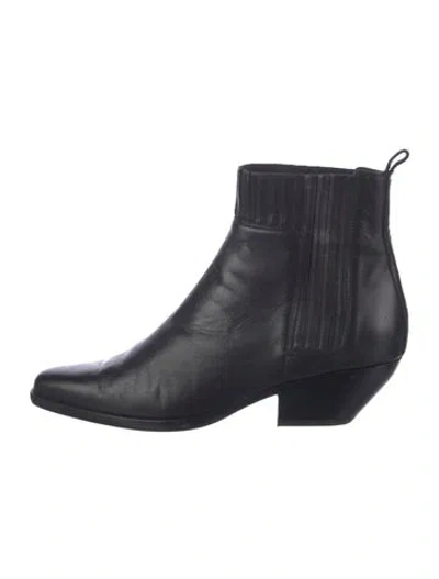 Pre-owned Vince Leather Chelsea Boots In Black