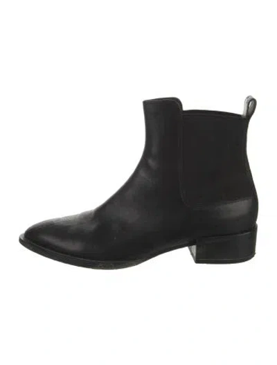Pre-owned Vince Leather Chelsea Boots In Black