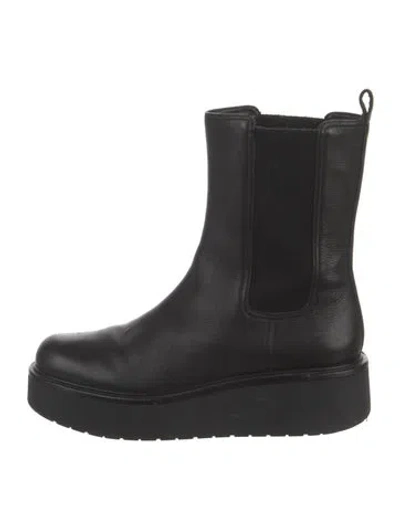 Pre-owned Vince Leather Chelsea Boots In Black