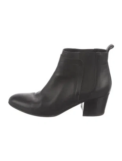 Pre-owned Vince Leather Chelsea Boots In Black