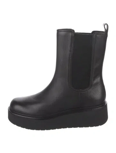 Pre-owned Vince Leather Chelsea Boots In Black
