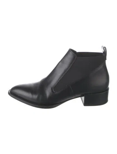 Pre-owned Vince Leather Chelsea Boots In Black