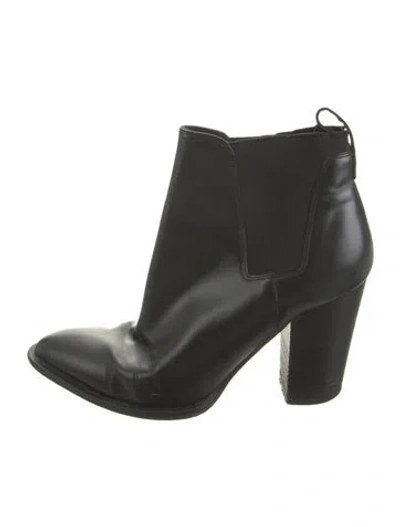 Pre-owned Vince Leather Chelsea Boots In Black